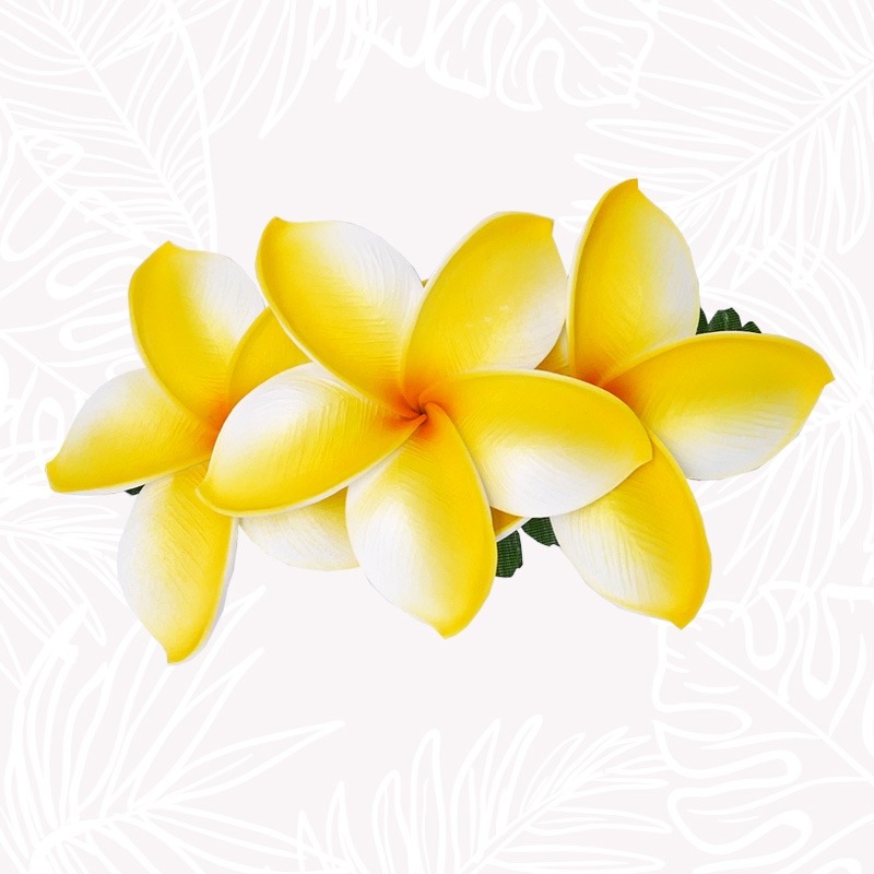 Haarspange mit gelben Frangipani-Blumen