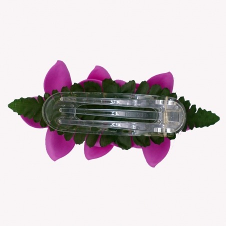 Barrette Pince Cheveux Fleurs de Frangipanier Rose