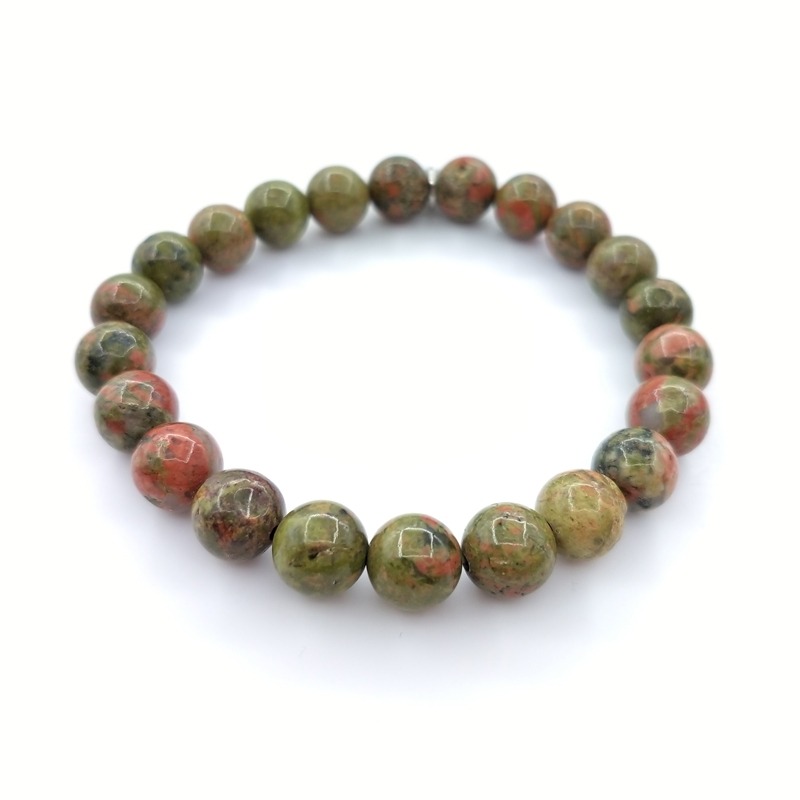 Pulsera Unakite de 8 mm.