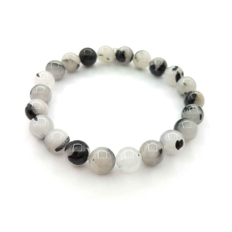 Bracelet Quartz Rutile Noir 8mm