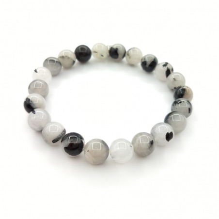 Bracelet Quartz Rutile Noir 8mm