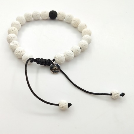 bracelet de distance Yin et Yang Pierre de lave