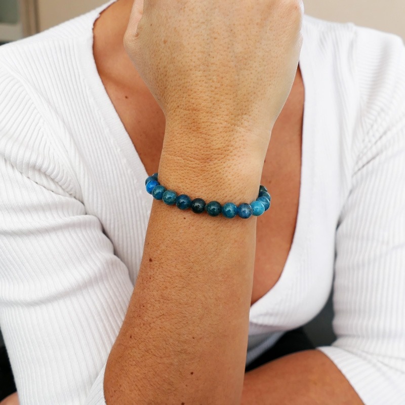 Armband aus blauem Apatit 8mm