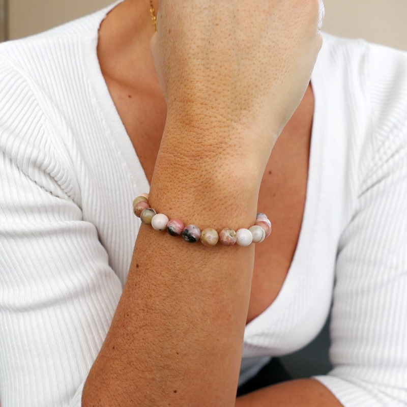 Armband aus rosa Opal 8mm