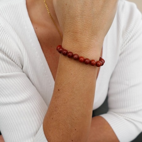 Pulsera de Jaspe Rojo de 8 mm.