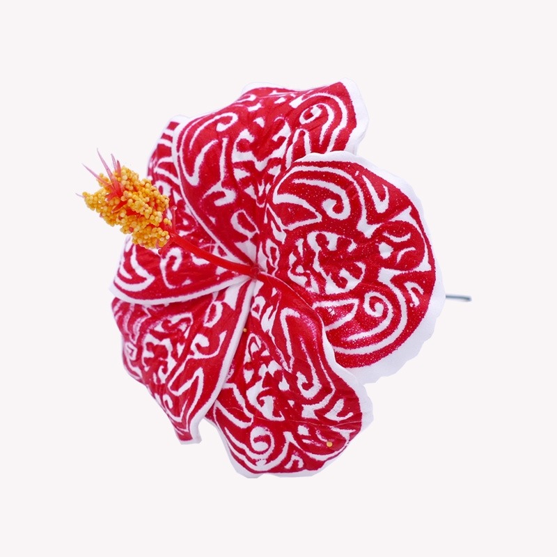 Rote Hibiskusblumen Tribal Haarschmuck