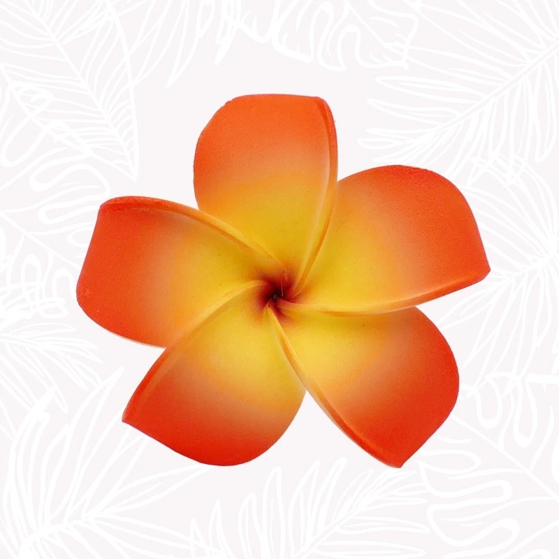 Orangenfrangipani-Blüte