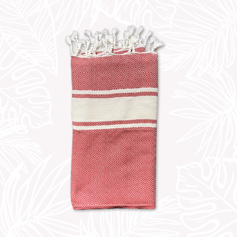 Serviette Fouta Plage Rouge Large