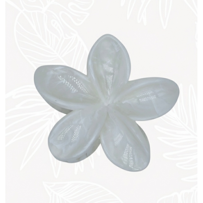 Pince Fleur Cheveux Blanc Nacré