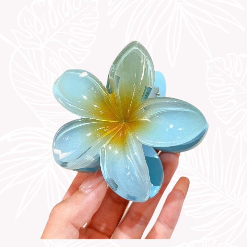 Pince Fleur Cheveux Bleue Brillante
