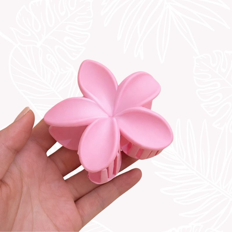 Pince Fleur Cheveux Rose Mate