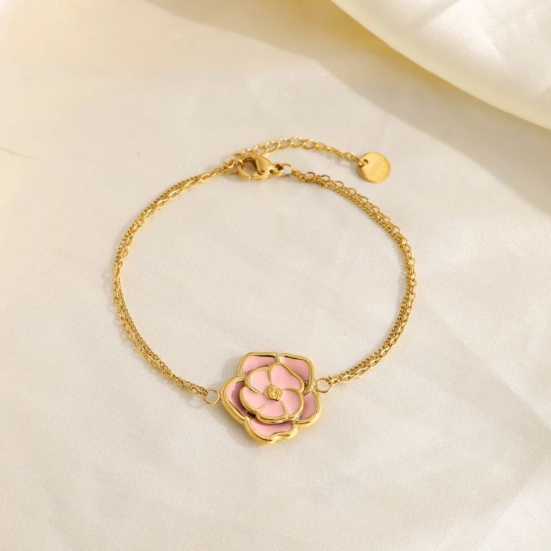 Pulsera Flor Rosa