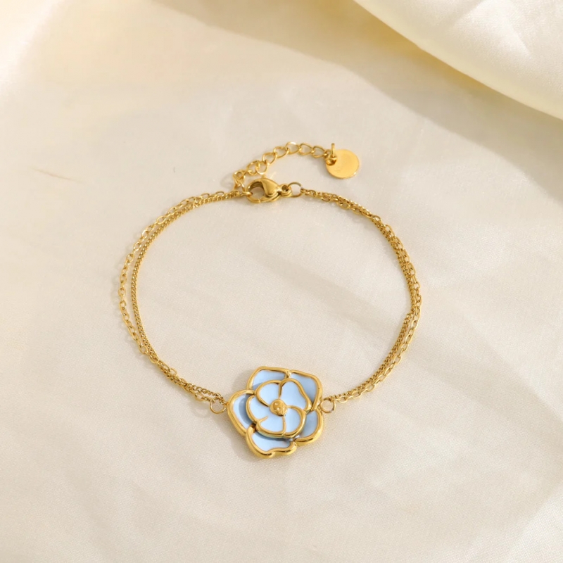 Blumenarmband in Blau