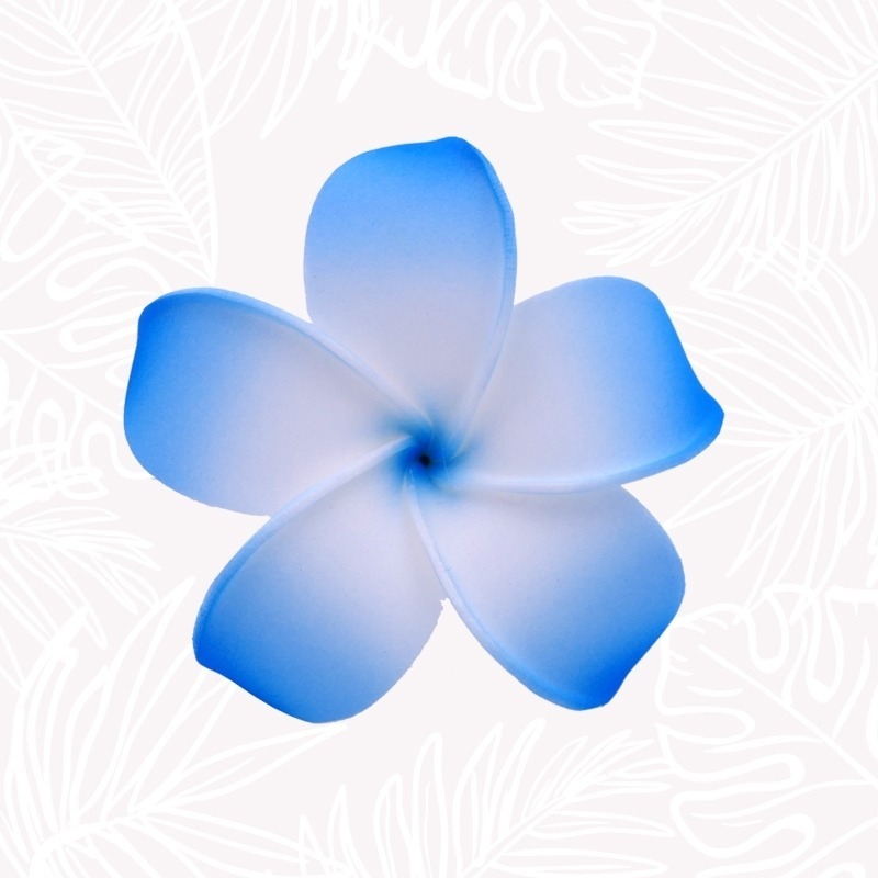 Flor de cabello de frangipani azul