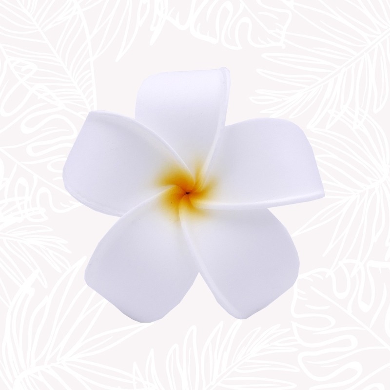 Flor de cabello de frangipani blanco