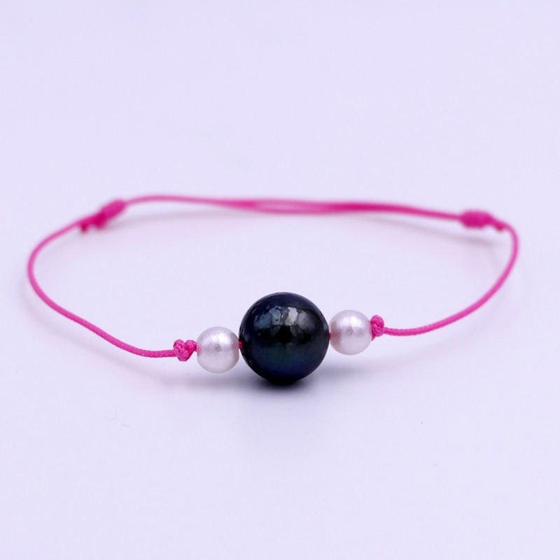 Perlenarmband in Rosé