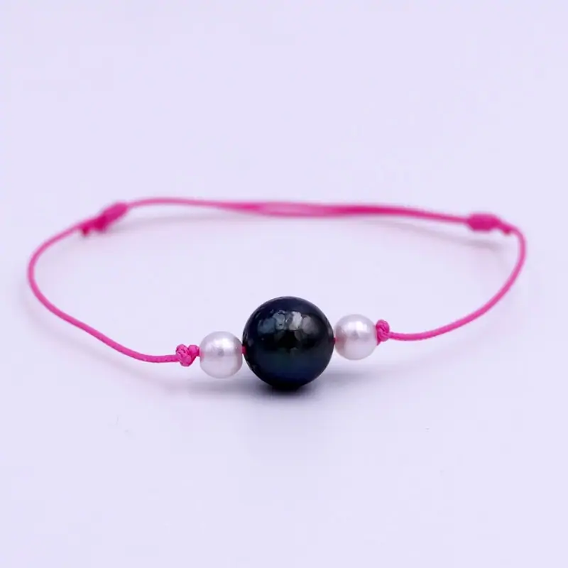 Pulsera de perlas rosas nacaradas