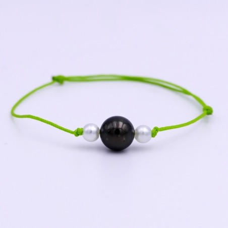 Pulsera con perlas de Tahití verdes