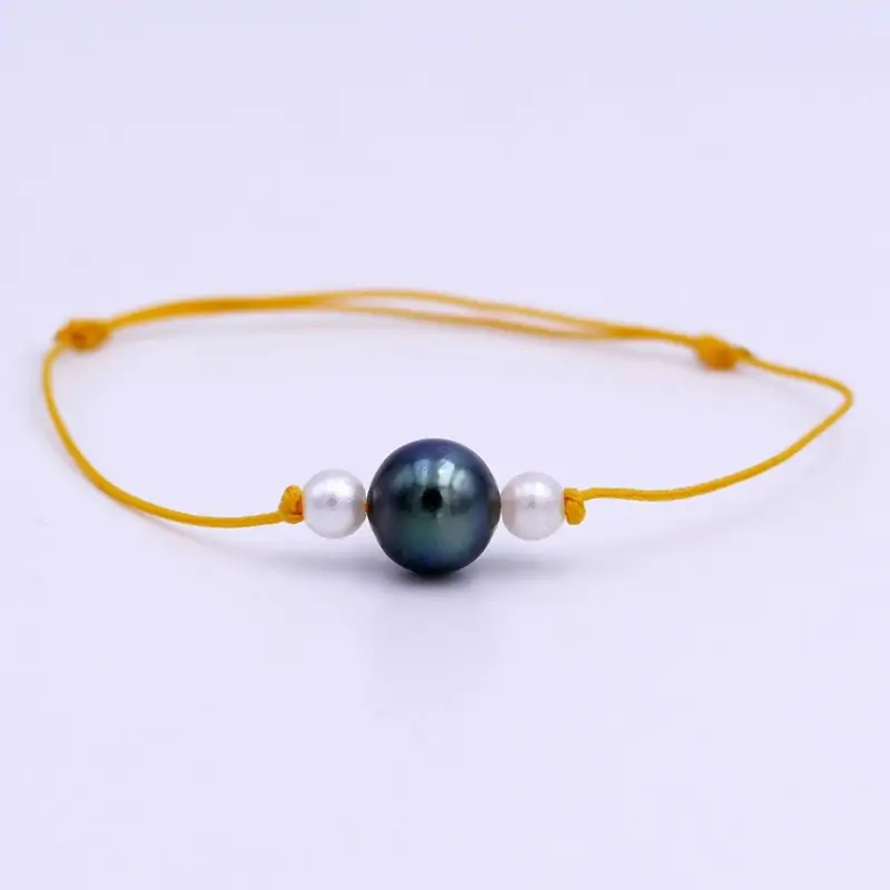 Pulsera de perlas de Tahití amarillas
