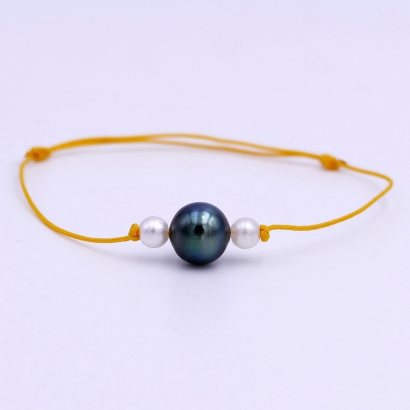 Pulsera de perlas de Tahití amarillas