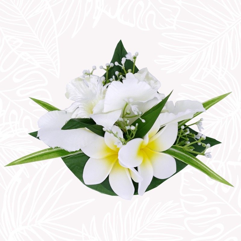 Pasador Pelo Flores de Orquídea Blancas