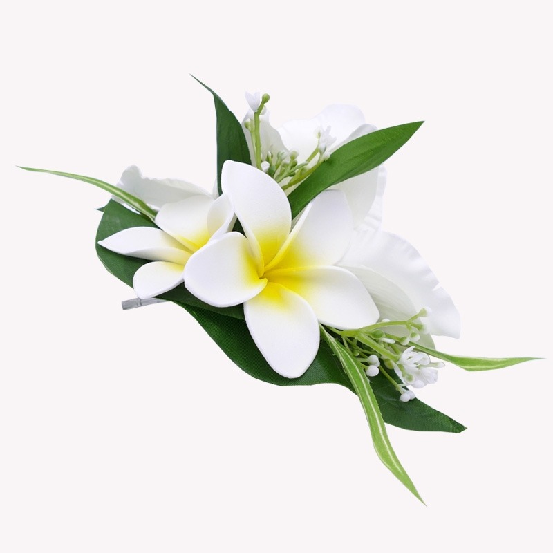 White Orchid Flowers Hair Clip
