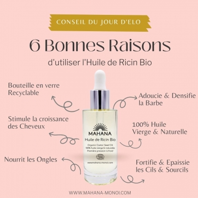 Huile de Ricin Bio pour la barbe et les cheveux